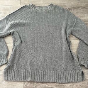 Hollister Gray Ribbed Crewneck Sweater